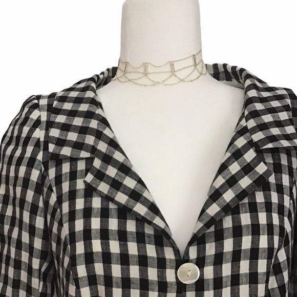 Botondi Milano Checkered Linen Blazer Jacket - Picture 6 of 11